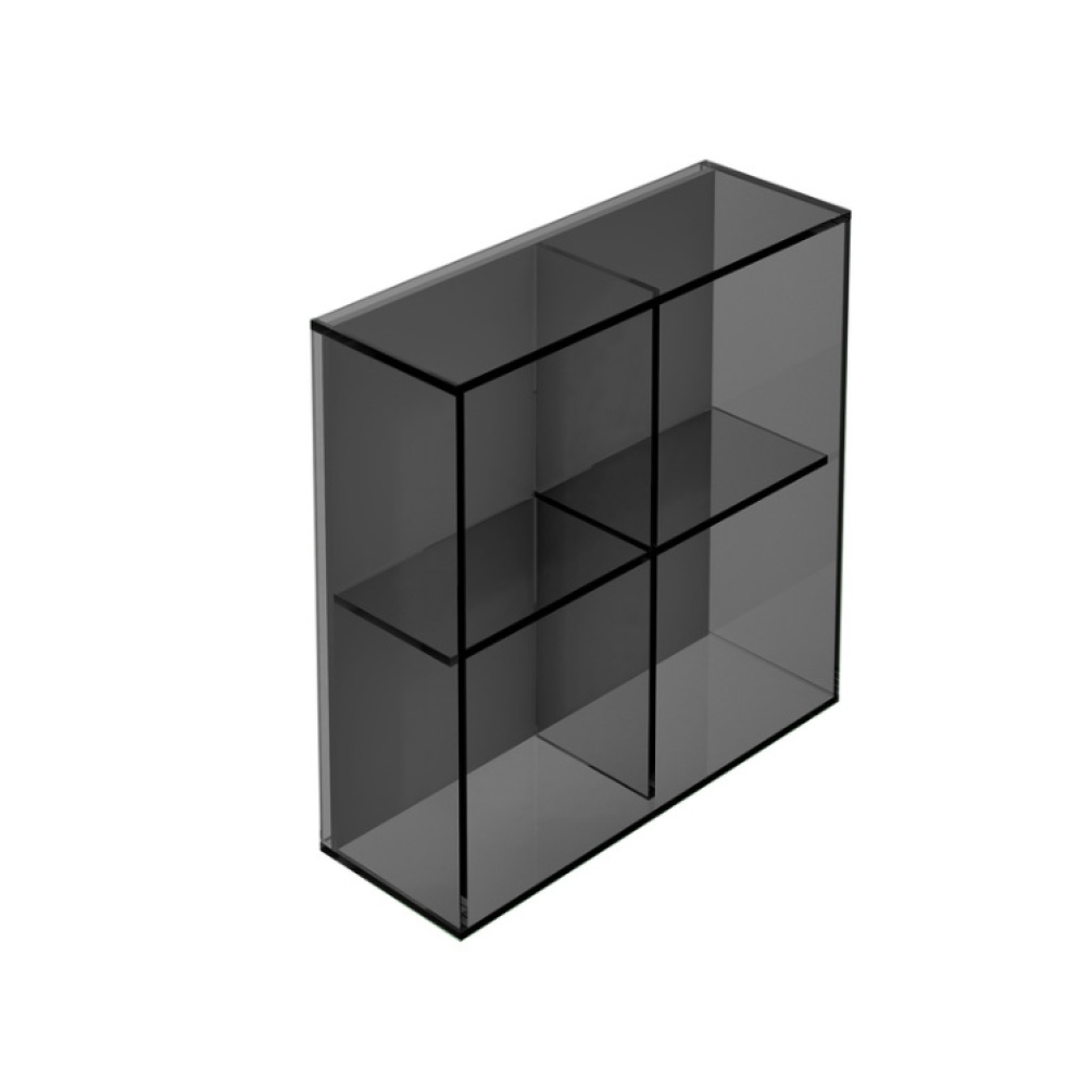Product Cut out image of the Origins Living Square Pier Black Glass Box Shelf