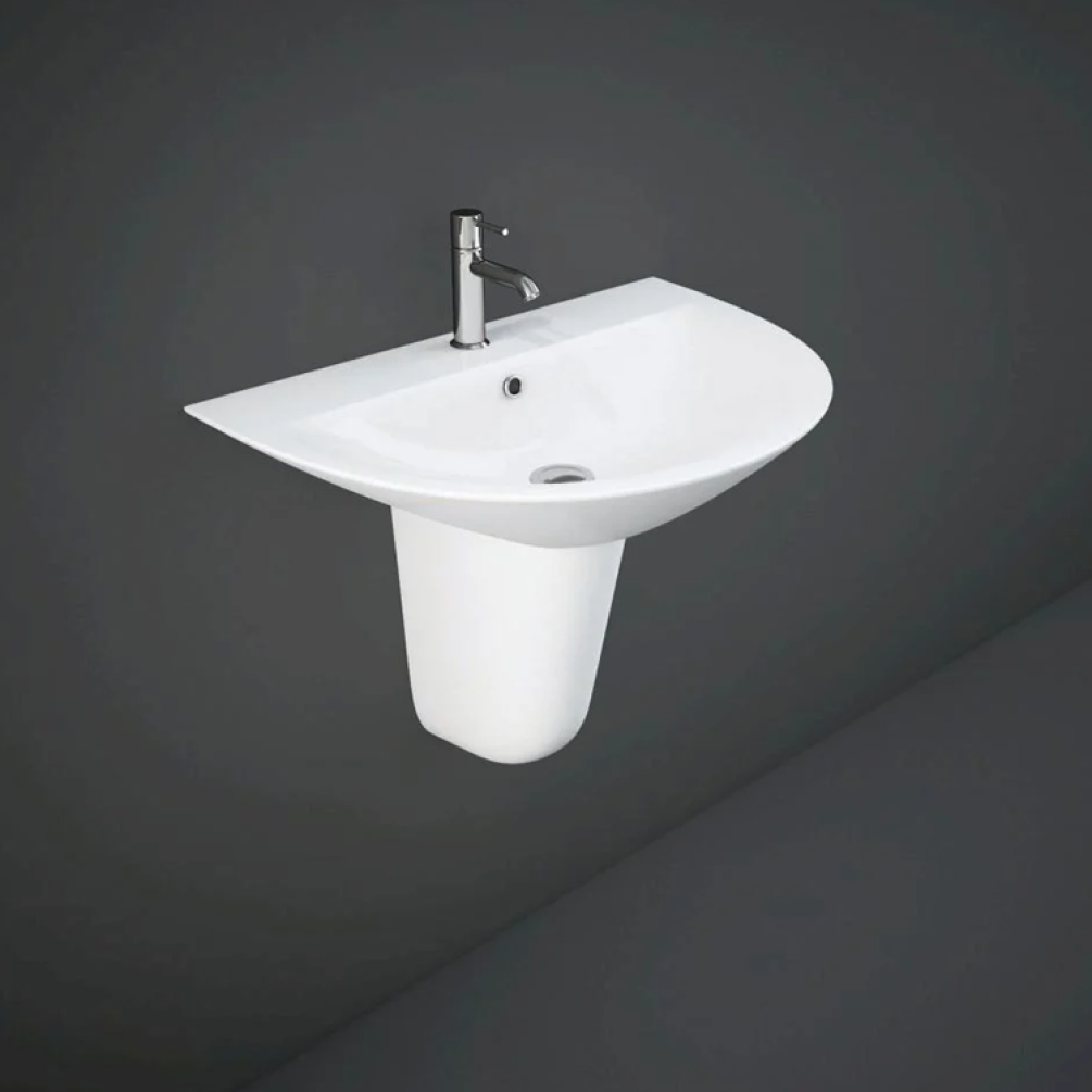 Photo of Rak Morning 550mm Single Tap Hole Basin & Semi Pedestal Cutout