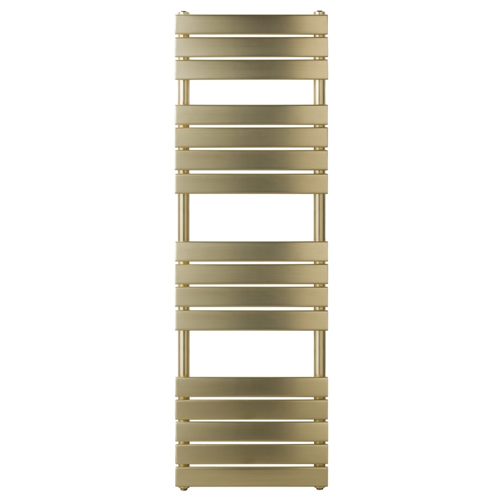 JTP Hix Brushed Brass 1600mm x 500mm Towel Radiator Cut Out