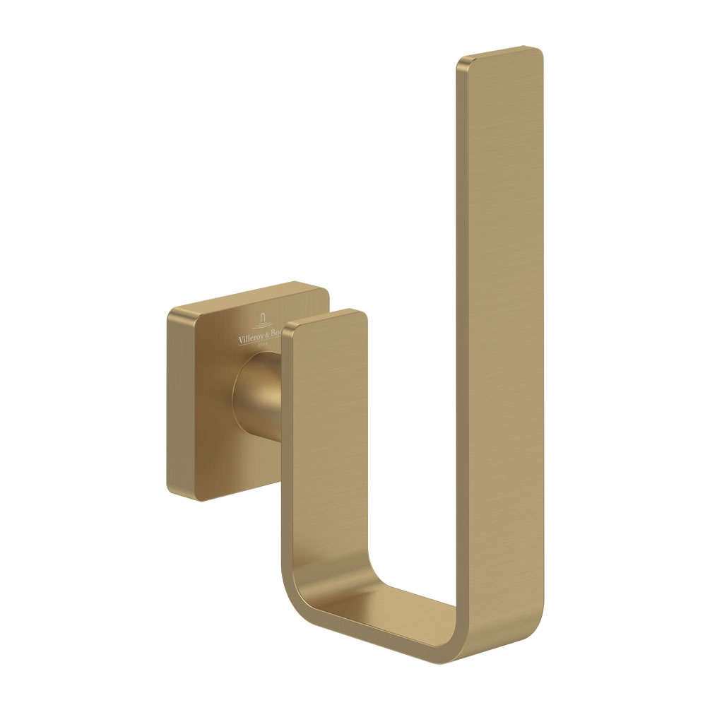 Cutout image of Villeroy & Boch Elements Striking Brushed Gold Spare Toilet Roll Holder