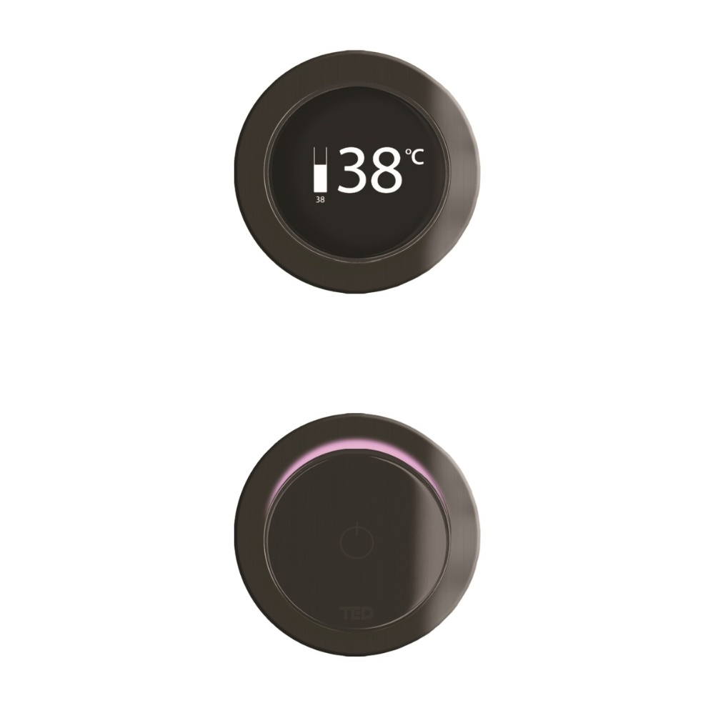 TED TOGO Gunmetal Grey Ring Dual / Triple Outlet Digital Shower Valve Cut Out