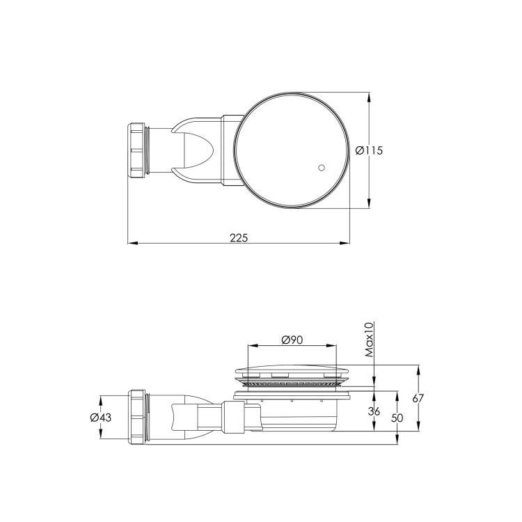 JTP Vos Brushed Brass Slim Shower Waste Sanctuary Bathrooms