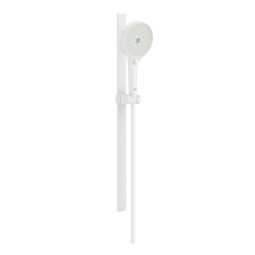 Cut out image of the Roca Plenum Matt White Compact Slide Rail Shower Kit