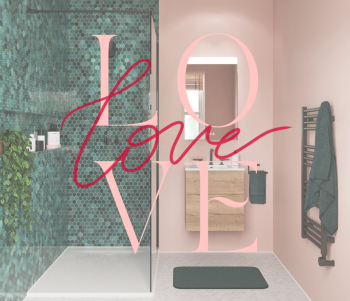 image showing bathroom suite with love text over