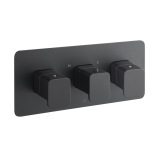 Photo of JTP Hix Matt Black Landscape Three Outlet Shower Valve Cutout