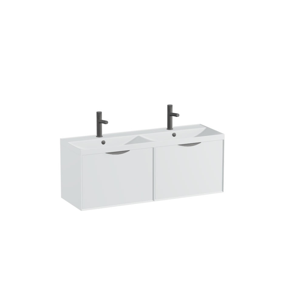 Vado Safari Smooth 1200mm Arctic White Wall Hung Vanity Unit & Arctic White Basin
