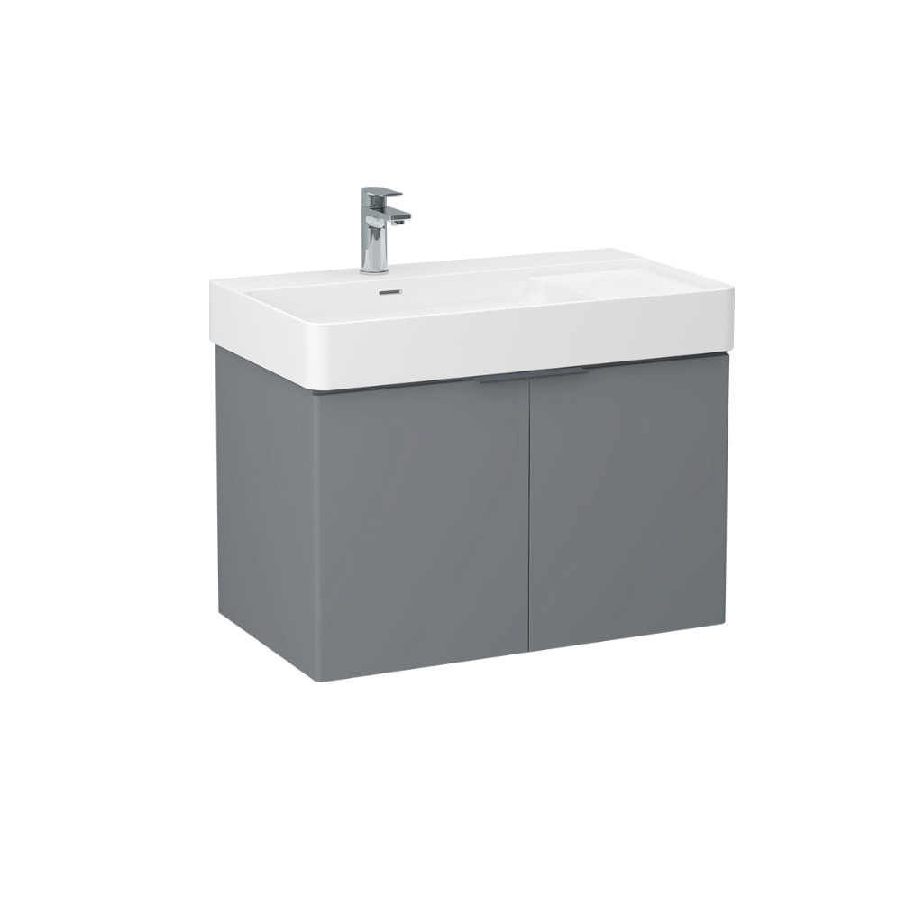 Imex Blade 800mm Matt Grey Double Door Wall Mounted Vanity Unit Cut Out
