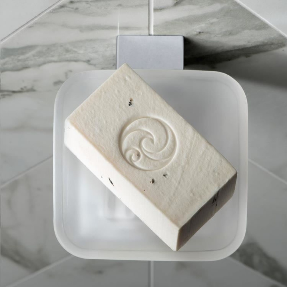 Vado Phase Frosted Glass Soap Dish & Holder Lifestyle Image 1