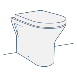 iconography image of a back to wall toilet or btw toilet