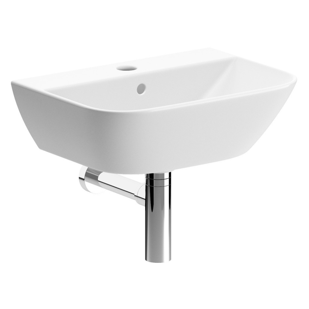 Apex Camden3 Cloakroom Basin & Chrome Bottle Trap Cut Out 1