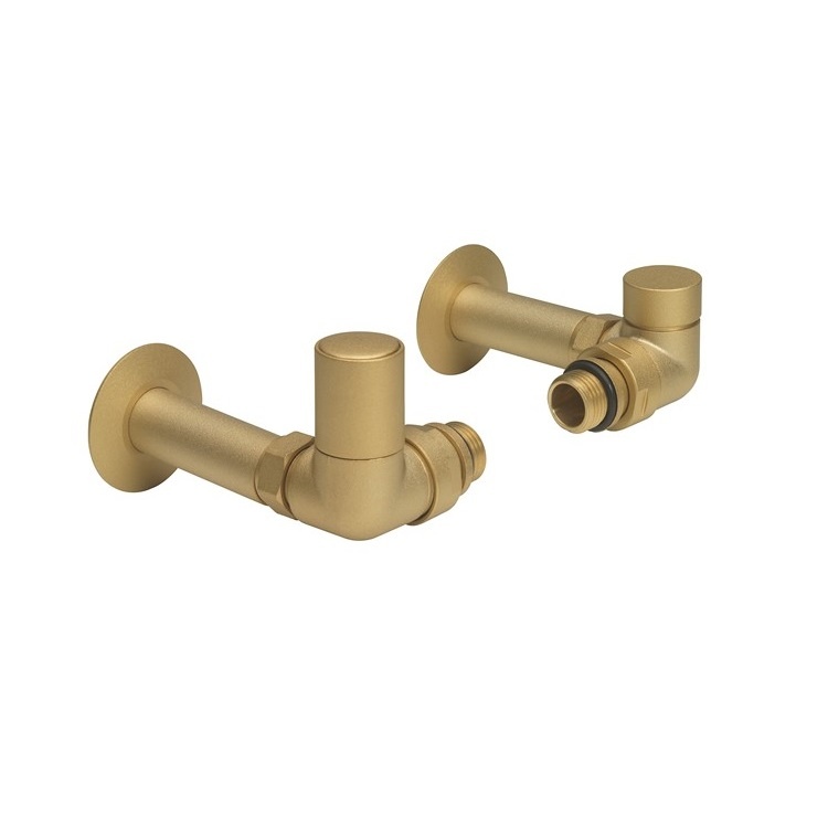 Crosswater MPRO Brushed Brass Angled Radiator Valves Sanctuary Bathrooms