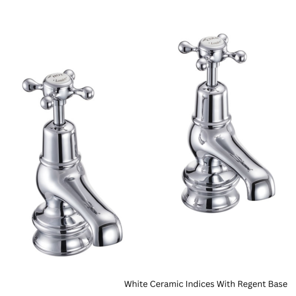 Product Cut out image of the Burlington Claremont Chrome Basin Taps 3" with Regent Bases