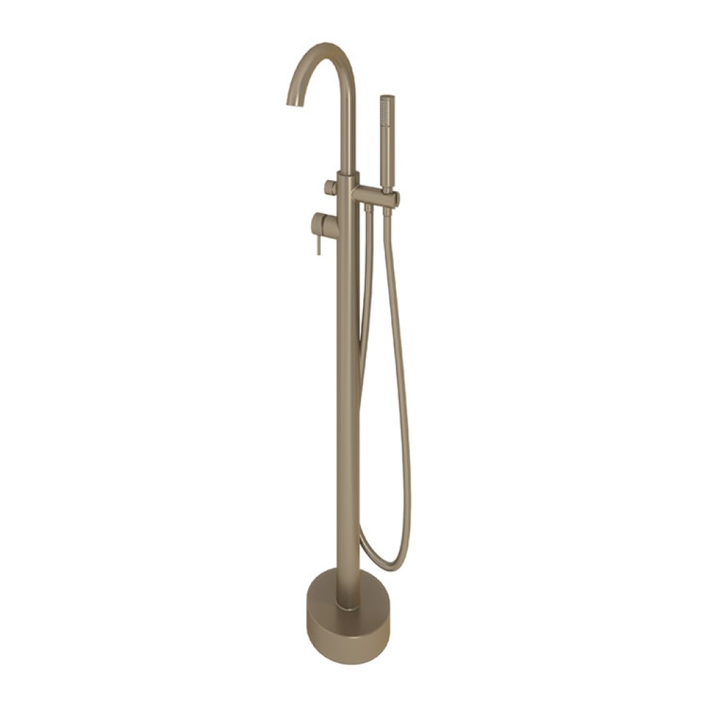 Product Cut out image of the Abacus Iso Brushed Nickel Freestanding Bath Shower Mixer
