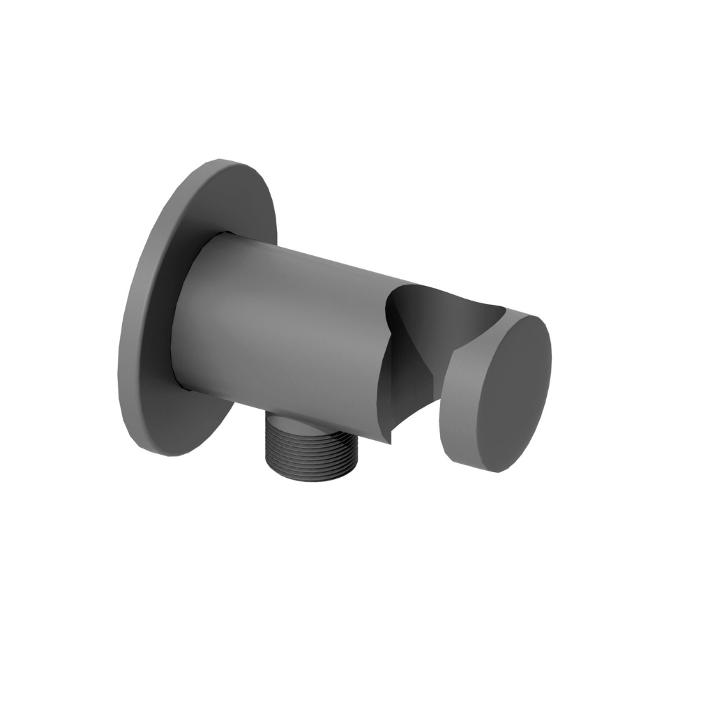 Product cut out image of the Abacus Emotion Matt Anthracite Round Wall Outlet & Holder
