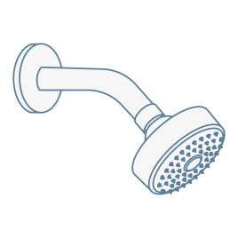 iconography image of a wall mounted shower head