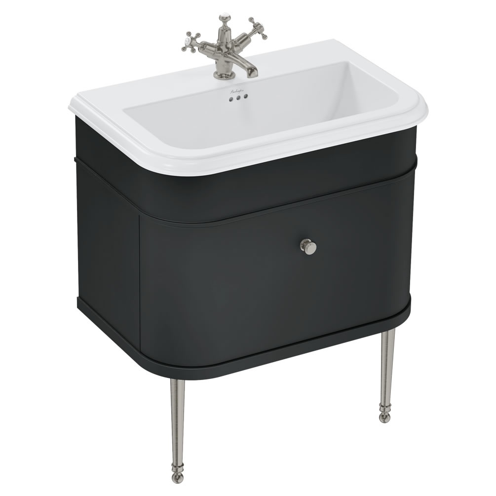 Burlington Chalfont 750mm Basin & Matt Black Wall Hung Unit