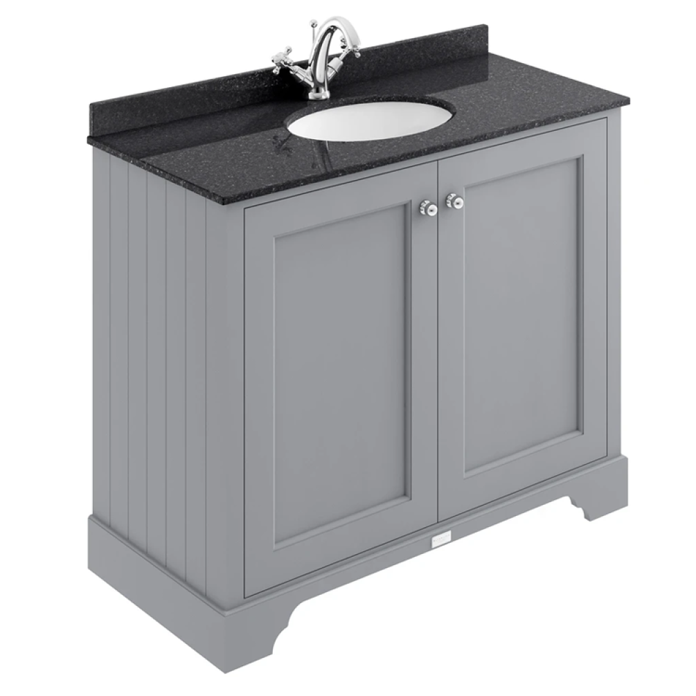 Photo of Bayswater Plummett Grey 1000mm 2 Door Vanity Unit & Worktop