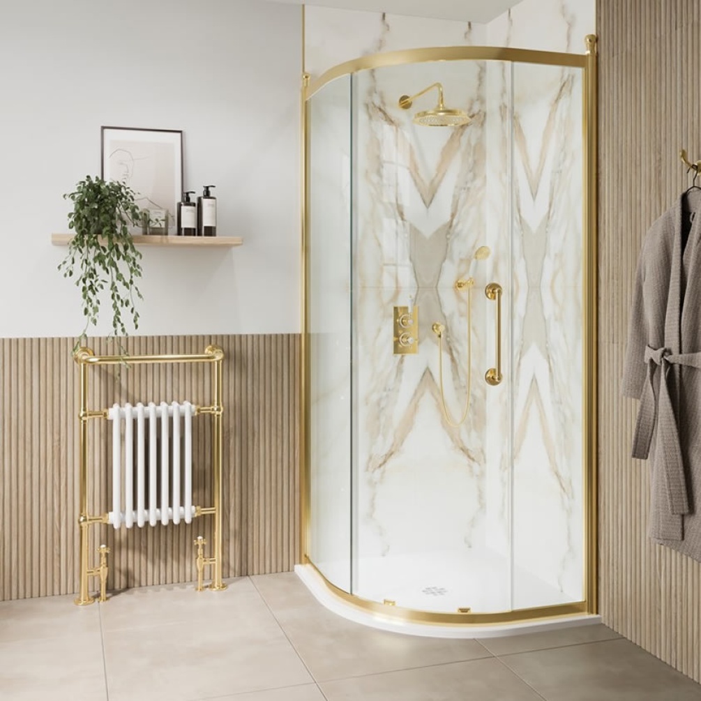 Burlington Classique 1850 Gold Quadrant Shower Enclosure