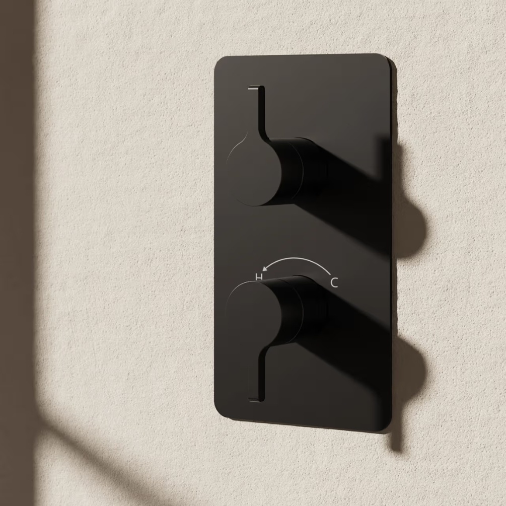 Crosswater Mada Matt Black 1 Outlet 2 Handle Shower Valve Lifestyle