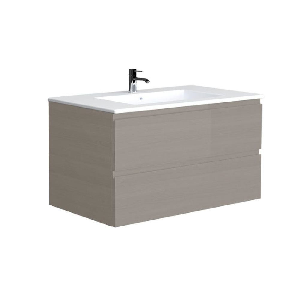 Rak Joy 1010mm Grey Elm Wall Hung Unit & Basin - Image 1