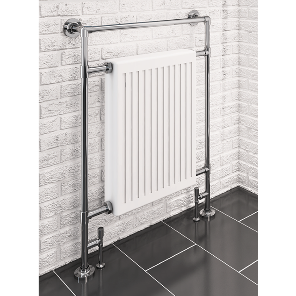 Lifestyle photo of Eastbrook Twyver Chrome and White Traditional Radiator