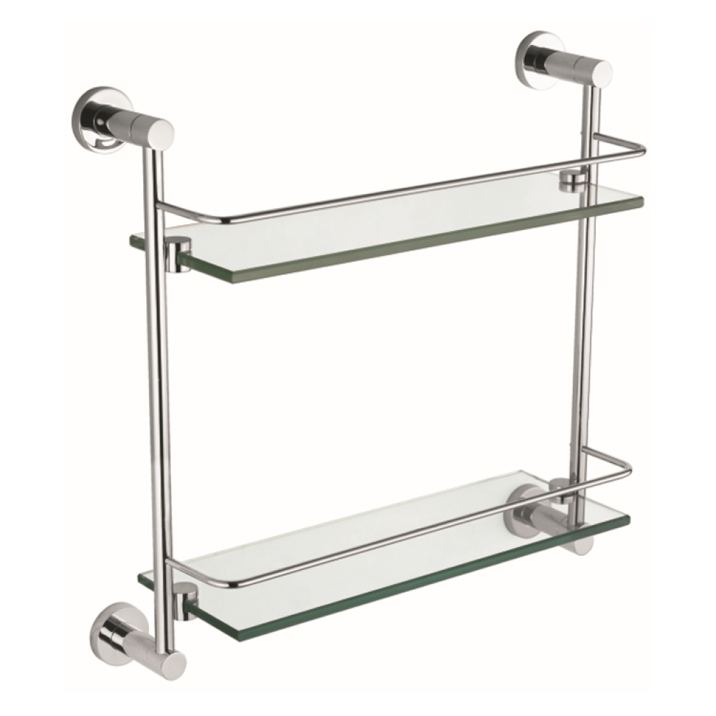 Image of The White Space Capita Chrome Double Glass Shelf