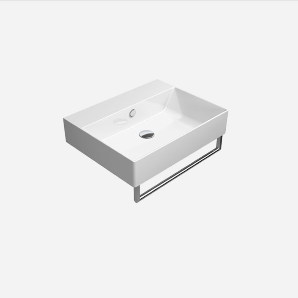 Photo of GSI Kube X 60 x 47 Wall Mounted Basin With Towel Rail