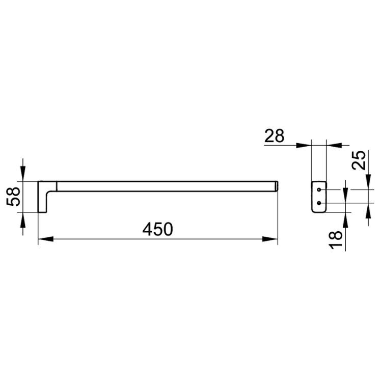Keuco Moll Single Arm Towel Rail Sanctuary Bathrooms
