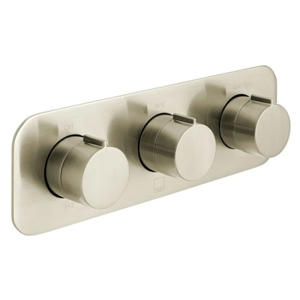 Cutout image of Vado Individual Altitude Brushed Nickel Triple Outlet Thermostatic Shower Valve