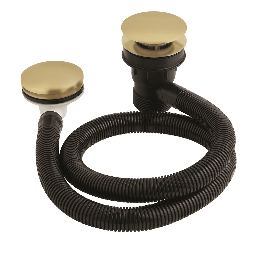 BC Sanitan Brushed Gold Concealed Click Clack Bath Waste & Overflow Cut Out