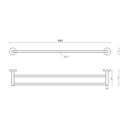JTP Inox Brushed Stainless Steel Twin Towel Rail | Sanctuary Bathrooms