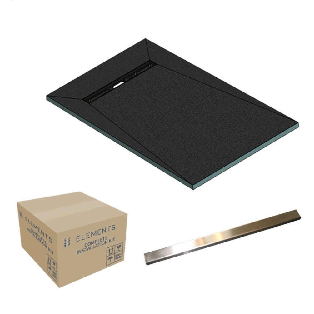 Photo of Abacus Elements 140mm x 900mm Level Access 30mm Wetroom Former Kit with End Linear Drain