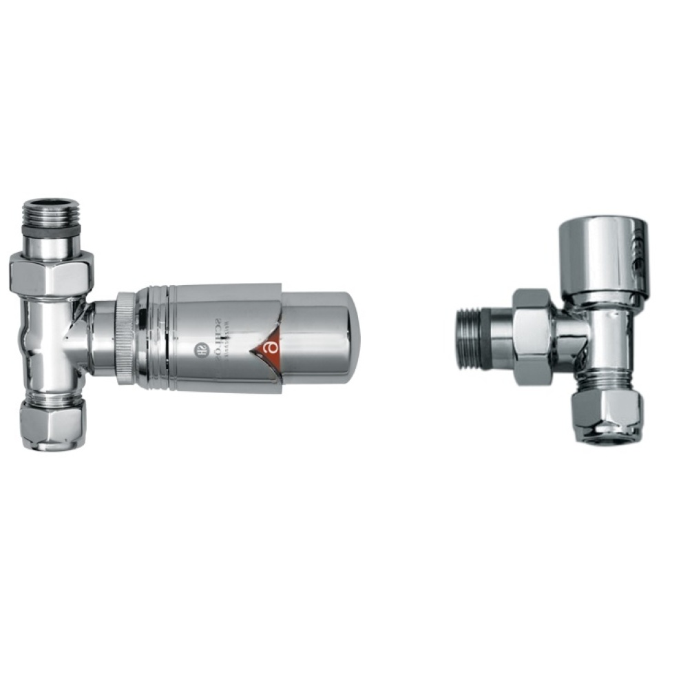 Product cut out image of The Sussex Range by JIS Mixed Thermostatic TRV Valves in Chrome - Polished Chrome or Satin Chrome Finish - VMTRV-P / VMTRV-S