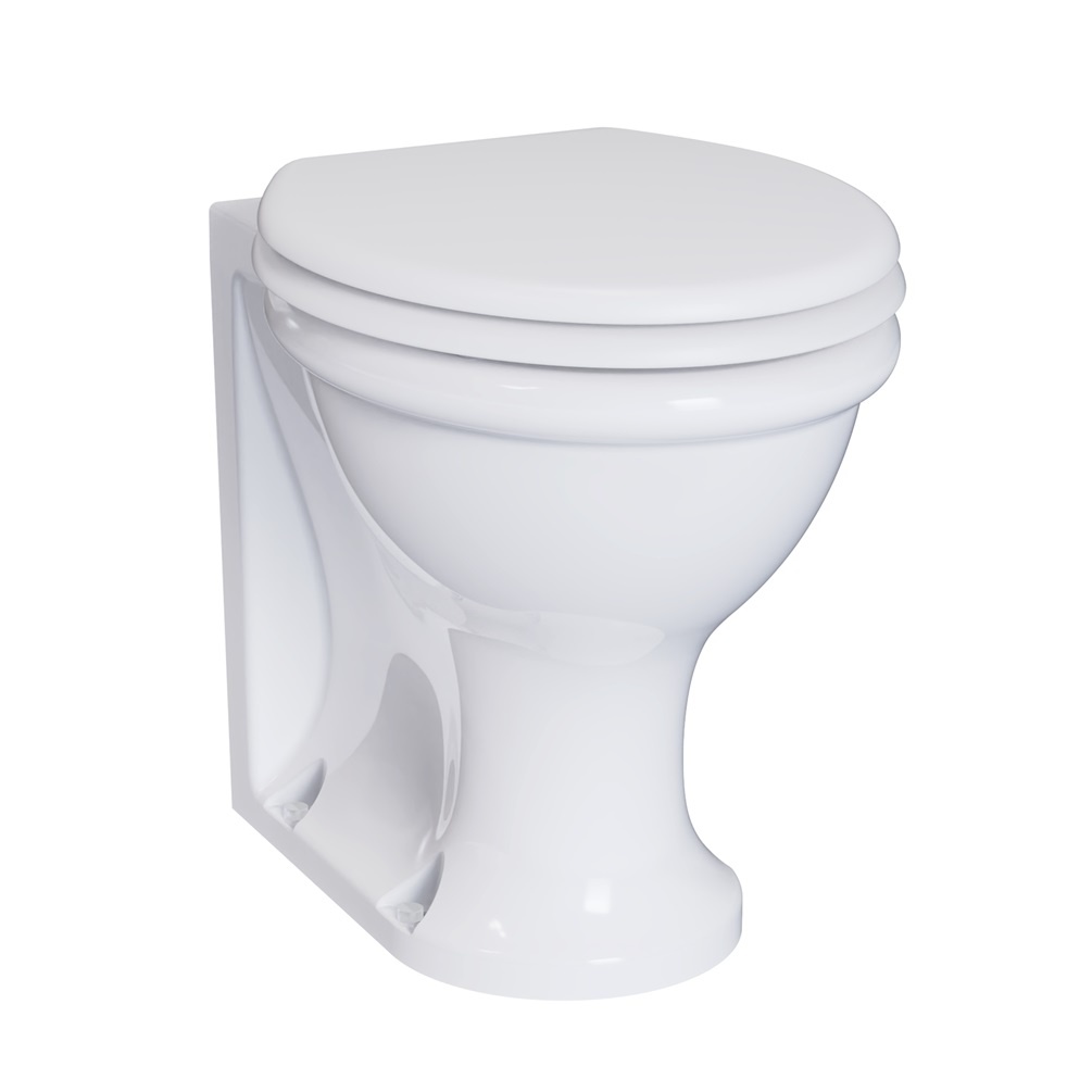 Product cut out image of Burlington Back to Wall Toilet with White Floor Fixings for Brushed Nickel installation - GU6117CW SP1744