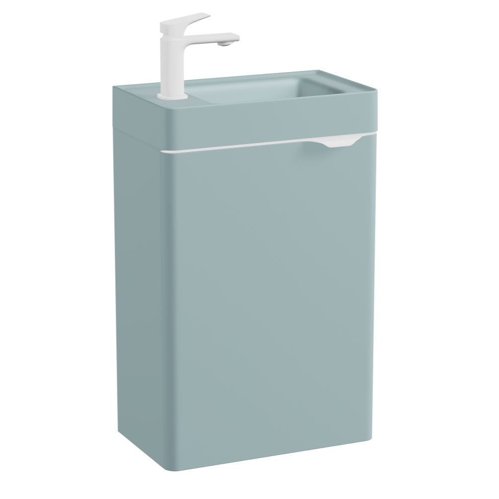 Vado Cameo 400mm Cove Blue Wall Hung Vanity Unit & Blue Basin - Left Hand