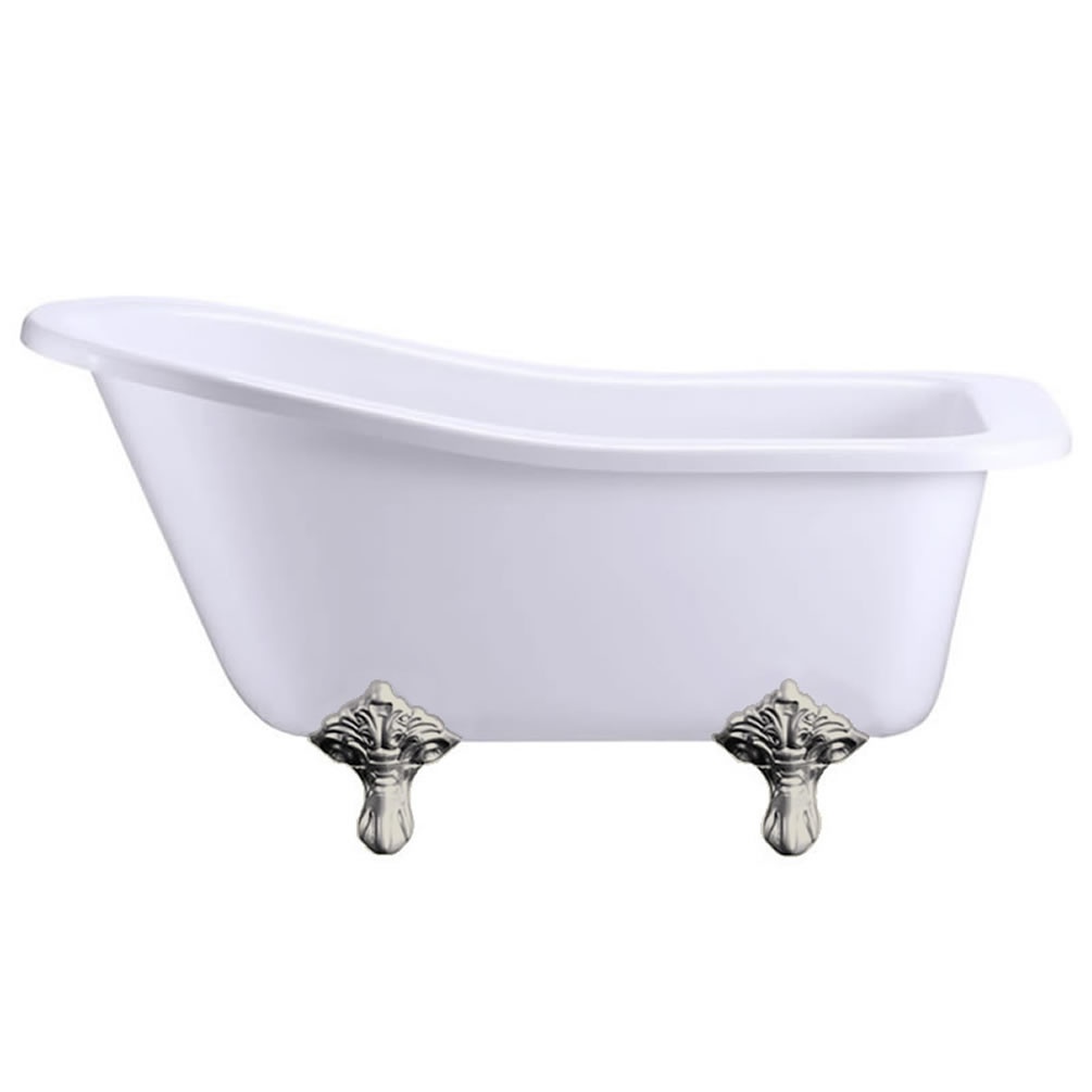 Burlington Buckingham Freestanding Slipper Bath With Brushed Nickel Traditional Feet