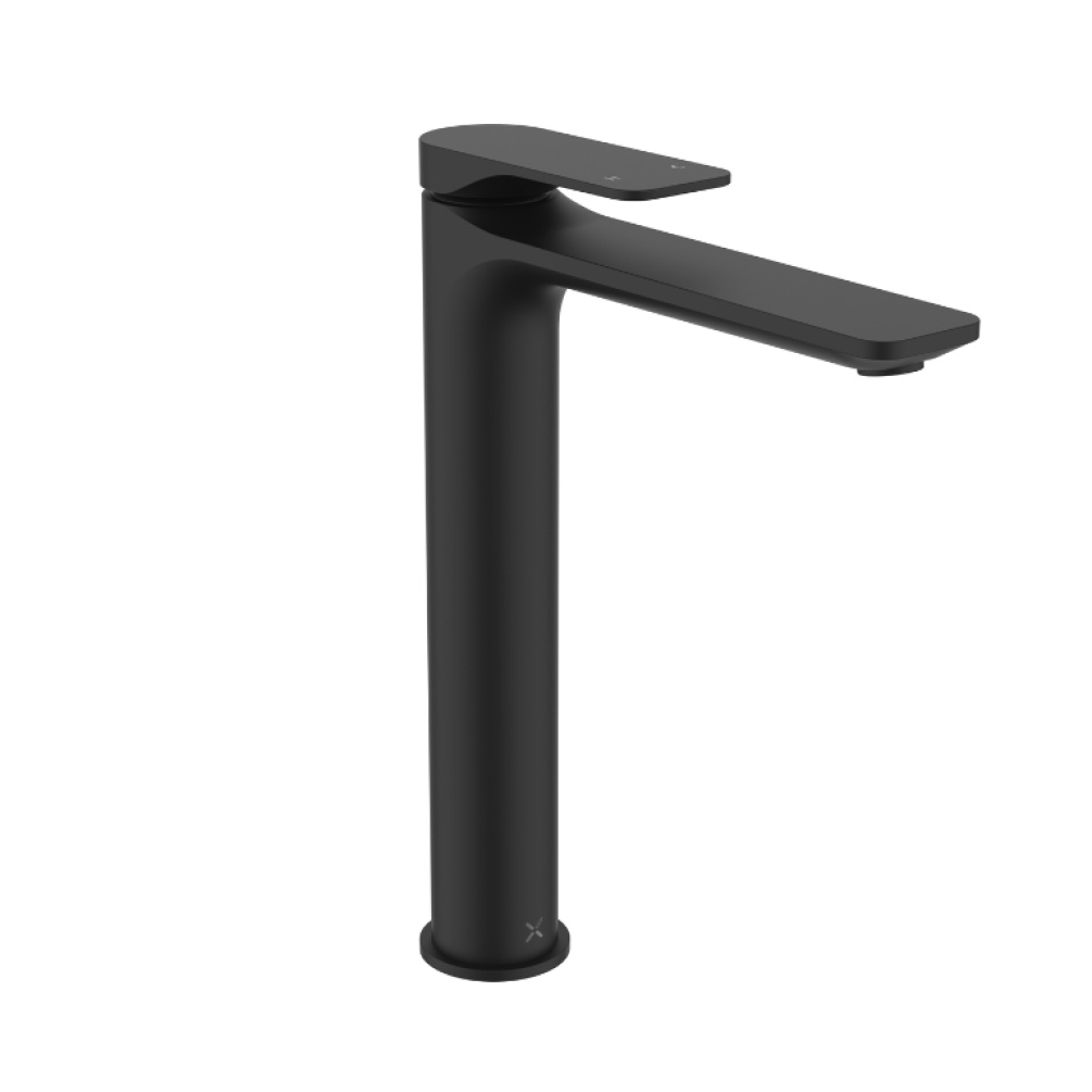 Product Cut out image of the Crosswater Fuse Matt Black Tall Basin Monobloc