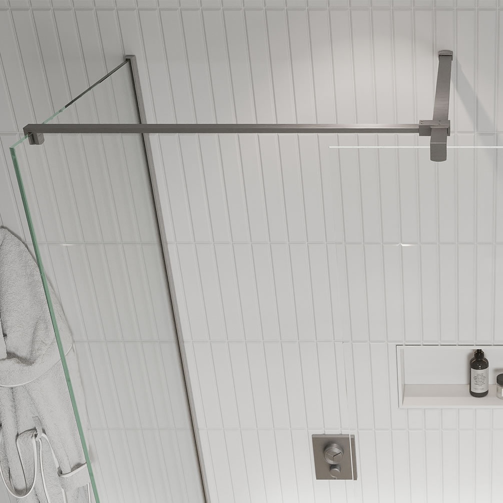 Lifestyle image of Crosswater Brushed Stainless Steel T Bracing Bar