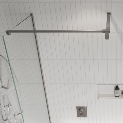 Lifestyle image of Crosswater Brushed Stainless Steel T Bracing Bar
