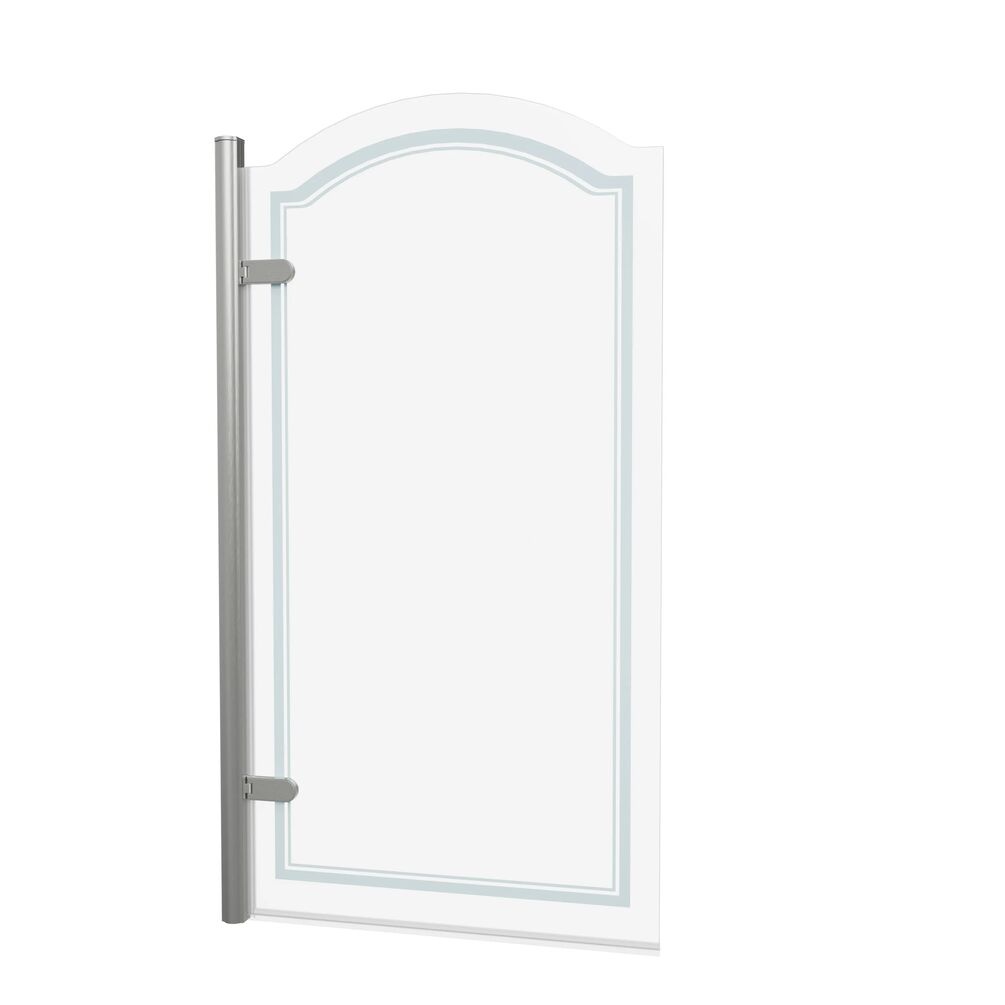 Cutout image of Burlington Classique Brushed Nickel Curved Hinged Bath Screen left handed