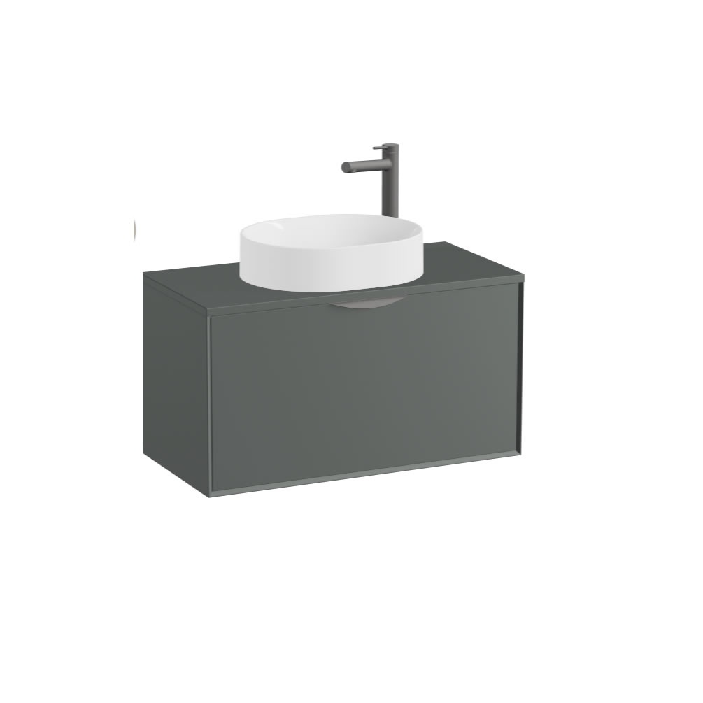 Vado Safari Smooth 800mm Charcoal Grey Wall Hung Vanity Unit & Worktop