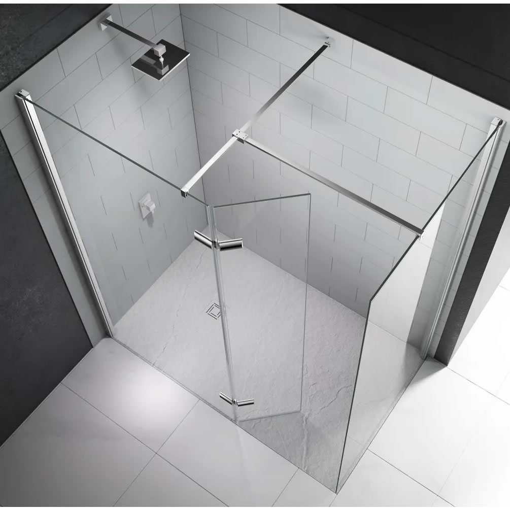 Lifestyle image of Merlyn 8 Series 1400 x 900mm Walk-In Shower Enclosure & Swivel Panel