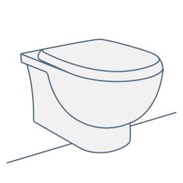 iconography image of a wall hung toilet / wall mounted toilet