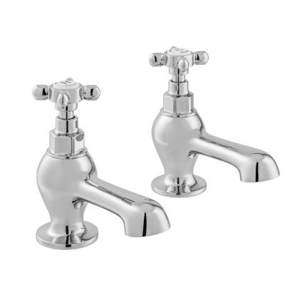 Booth & Co. Axbridge Cross Chrome Bath Pillar Taps