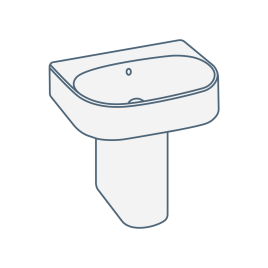 iconography image of a half-pedestal or semi-pedestal basin/bathroom sink