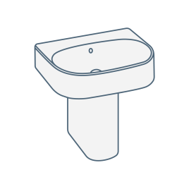iconography image of a half-pedestal or semi-pedestal basin/bathroom sink