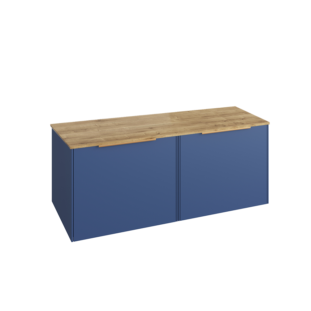 Abacus Concept Sit On Ocean Blue 1200mm Vanity Unit - Oak Countertop