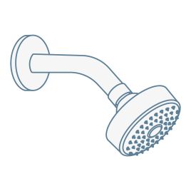 iconography image of a wall mounted shower head