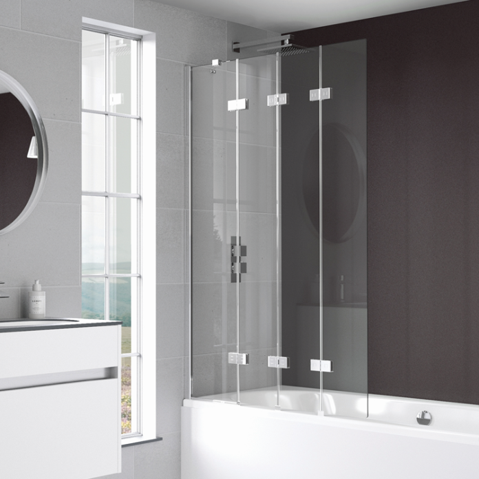 Photo of Kudos Inspire 4 Panel Compact In Fold Bath Screen - Left hand Lifestyle