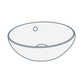 iconography image of a circular or round countertop basin/bathroom vessel sink